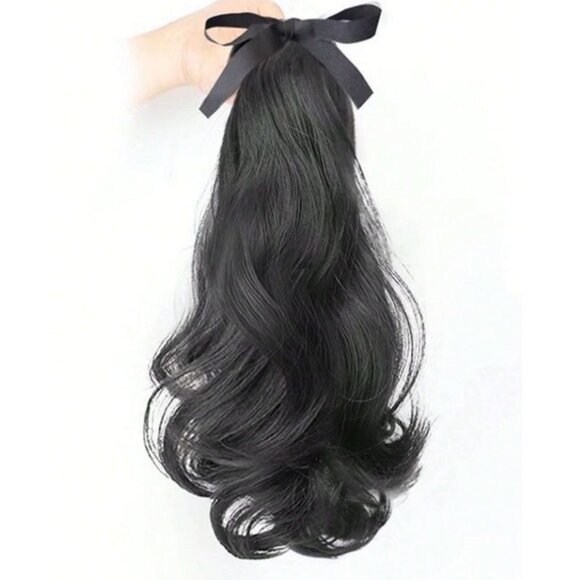 Ponytail Extension 13" Dark Brown Soft Bouncy Curls Thick Natural looking - Picture 4 of 4